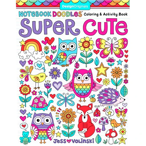 By Jess Volinski (Author) Notebook Doodles Super Cute: Coloring & Activity Book (Design Originals) 32 Adorable Animal Designs; Beginner-Friendly Relaxing, Creative Art Activities on Extra-Thick Perforated Paper