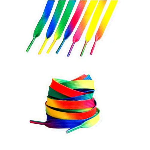 UUYYEO 10 Pairs 110cm Rainbow Shoelaces Colorful Flat Shoe Laces Sneaker Shoe Strings for Kids and Adults
