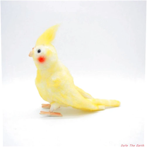 TAMMYFLYFLY Lifelike Cockatiel Parrot Bird Plush Stuffed Animal Toy Yellow Bird Cute Animal Model