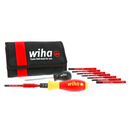 Wiha 28789 11 Piece Insulated TorqueVario-S (10-50 In/lbs) and SlimLine Blade Set
