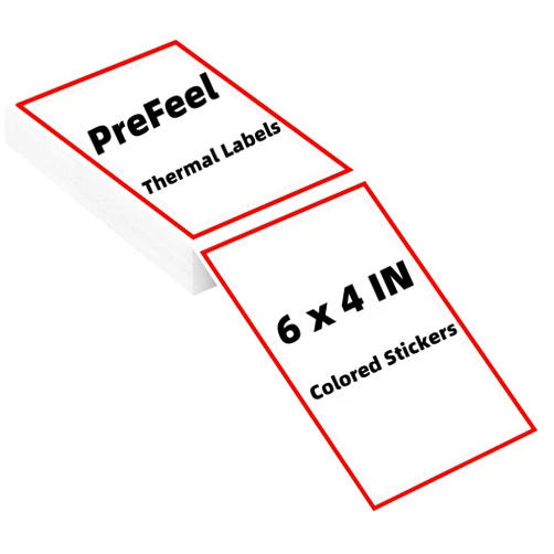 PreFeel Direct Thermal Labels, 4 x 6 Shipping Labels, Strong Adhesive Red Border Colored Labels, Mailing Postage Label, Packing Labels Stickers, Thermal Printer Paper Compatible, 100 Labels