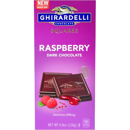Ghirardelli Chocolate Company Raspberry Dark Chocolate Squares Bar - 4.8oz (Pack of 10)