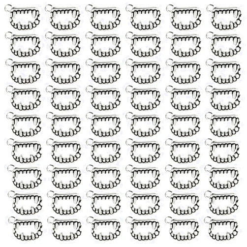 Honbay 100PCS Alloy Vampire Fang Teeth Charms Pendant Halloween Charms for Earring Necklace Bracelet Keychain Jewelry Craft Making