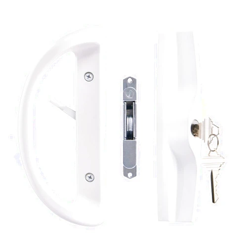 HauSun Sliding Patio Door Handle Set with Key Cylinder and Mortise Lock, Full Replacement Handle Lock Set Fits Door Thickness from 1-1/2