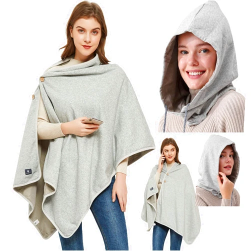 Radia Smart EMF Poncho and Hood Bundle, 5G Anti-Radiation, RF Shielding, Grey