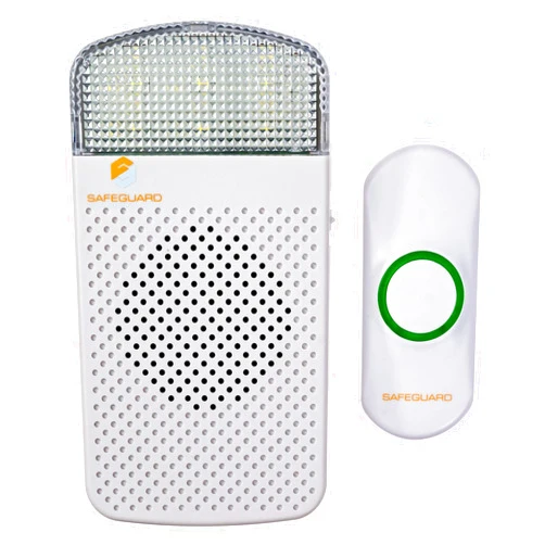 Safeguard Supply Wireless Doorbell Kit- 1000' Range Plug In Doorbell Ideal As Hearing Impaired Doorbell & Deaf Doorbell - Available 95dB Volume Setting & Attention Grabbing Flashing Doorbell Strobe