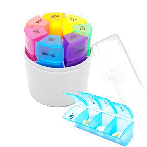CoaGu 7-Day Pill Organizer with AM/PM Compartments, Daily 4-Times-a-Day Medication Storage for Each Day of The Week