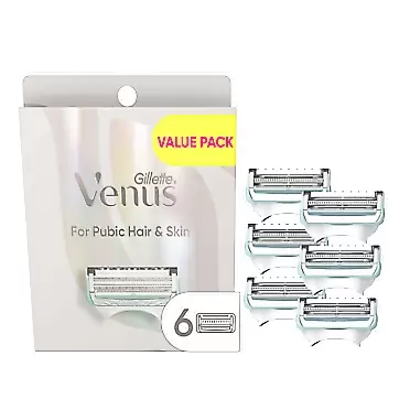 Gillette Venus Intimate Grooming Razors for Women, 6 Razor Blade Refills