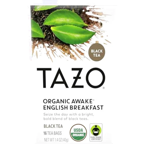 TAZO Organic Awake English Breakfast Black Tea, 16 Total Tea Bags