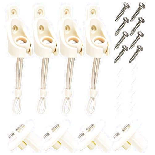 Lihopefe New Bungee kit + end Cap, Universal Replacement Installation Accessories for Indoor/Outdoor Sunshade and Roller Blinds (2 Set, Beige)