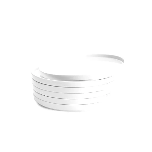 Sweese Porcelain Flat Dinner Plates Set of 6, 10.5 Inch High Edge Dish Set - Dishwasher, Microwave, Oven Safe, Scratch Resistant, Kitchen Serving Dishes - Elegant White Glaze