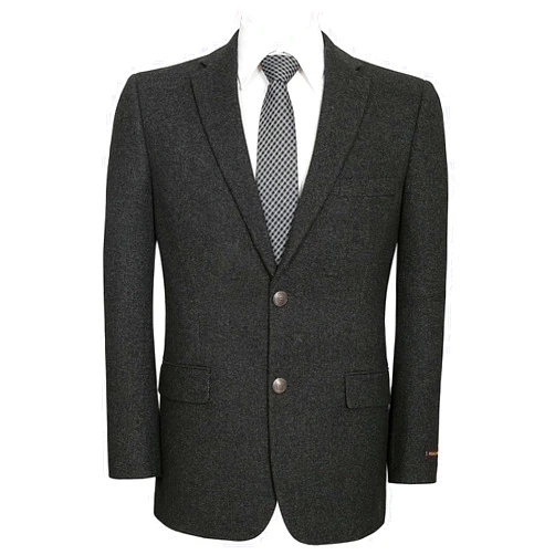AMY ZHU Men's Wool Blend Blazer Classic Fit Tweed Sport Coat Modern Winter Suit Jacket