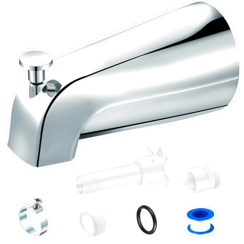 Enhon Tub Spout with Diverter, Universal Fits 1/2'' Copper Pipe, 1/2'' IPS and 3/4'' IPS, Bathroom Bathtub Tub Faucet Replacement with Adapters (Chrome)