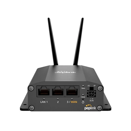 Peplink Cellular Router MAX BR1 Mini Core | High Speed 150Mbps Single Cellular LTE Computer Modem with Gigabit Ethernet WAN, 2x SMA Cellular Antennas | Redundant SIM Slots | Designed for Security