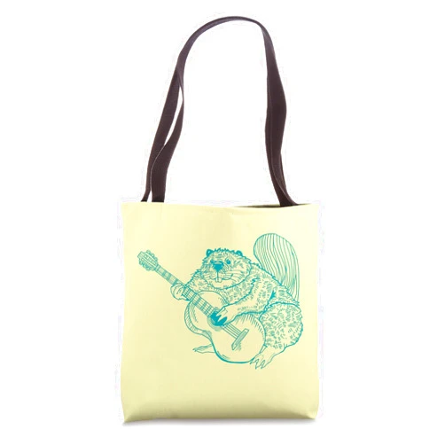 SEEMBO Beaver Playing Guitar Guitarist Musician Music Band Tote Bag