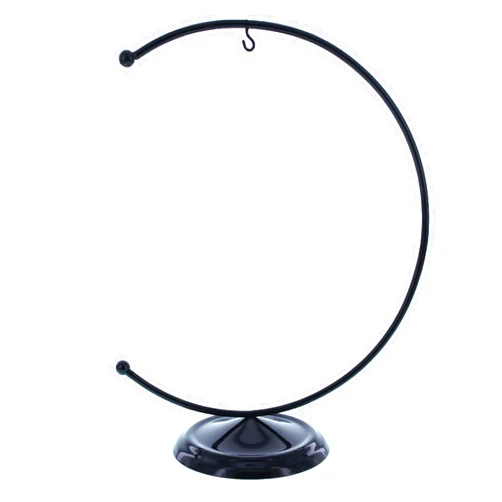 BestPysanky C-Shape Black Metal Dimensional Solid Base Ornament Display Stand 5.9 Inches
