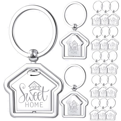 FineCheer Sweet Home Keychain Estate Agent Gifts for Guests House Shaped Keychain Estate Agent Supplies for Housewarming