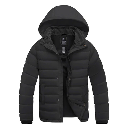 wantdo Men's Quilted Puffer Jacket Hooded Waterproof winter jacket Warm Puffer Coat Outwear