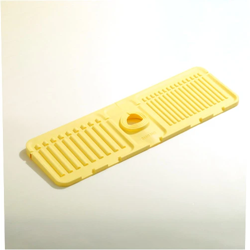 UUbik Sink Faucet Absorbing Mat,Kitchen Sink Splash Guard Longer Silicone Sink Faucet Mat,Silicone Sink Faucet Mat for Dish Soap Sponge Holder for Bathroom (Yellow,16.5x5.5 Inch)