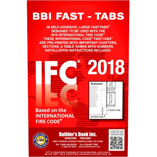 Builders Book Inc 2018 International Fire Code (IFC) Fast Tabs