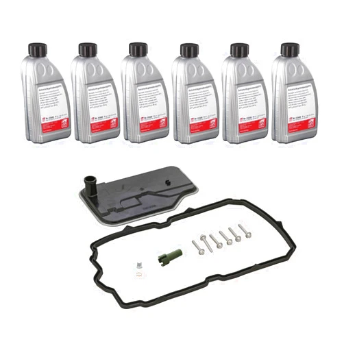 LAIPZ Transmission Service Kit: 6L ATF (Blue), Filter, Gaskets, Pan Bolts for Mercedes 2010+ Select Models