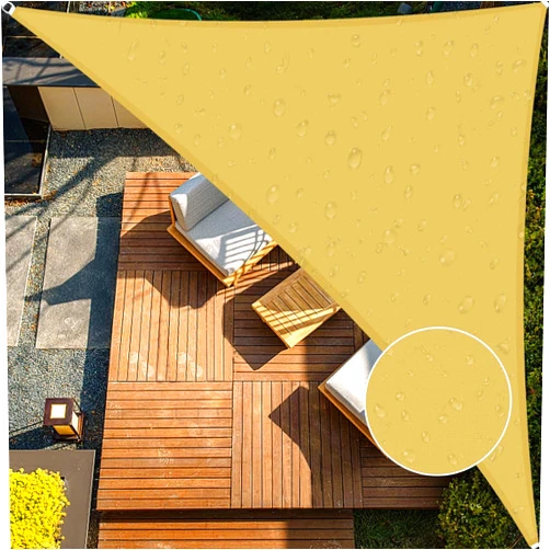 Shade&Beyond Waterproof Sun Shade, Triangle Shade Sail UV Block for Outdoor Activies Backyard Patio 16'x16'x16', Sand