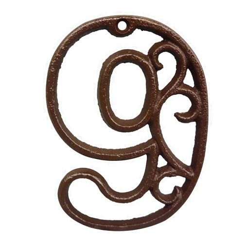 TripDock Decorative House Numbers-4.6 Inch High Rustic Cast Iron Home Address Number (Number 9)