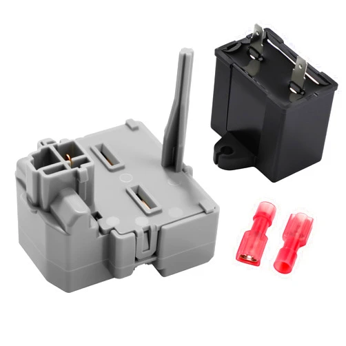 Hikio 2319792 W10197428 W10189190 TSD2 Refrigerator Start Device Relay & W10662129 Compressor Run Capacitor Fit for Whirlpool Kenmore Refrigerators Replacement for 2264017 W10662129 WP2319792 W10590083
