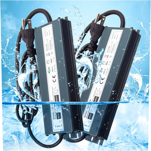 Lrker 2 Pack LED Driver 12V 150W Waterproof IP67 Power Supply Transformer Adapte 85V-265V AC to 12V DC Low Voltage Output with 3-Prong Plug 1.6 Feet Cable for LED Light,Computer Project, Outdoor Light