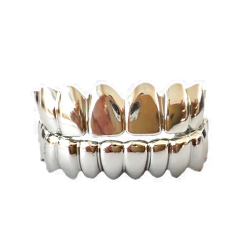Generic SowSmile Silicone Gel Grillz Gold Grills for Your Teeth, Gold Teeth Tooth Grillz for Men and Women, Grillz Hip Hop, Jewelry Grills for Teeth