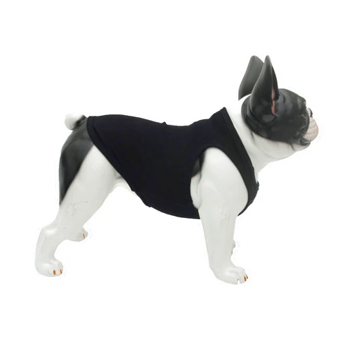 Lovelonglong 2019 Summer Pet Clothing, Dog Clothes Blank T-Shirts Ribbed Tanks Top Thread Vests for Large Medium Small Dogs 100% Cotton Black XS
