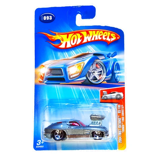 Hot Wheels 2004 First Editions -#93 Tooned 1963 Corvette #2004-93 Collectible Collector Car Mattel