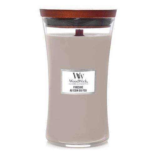 Woodwick Large Hourglass Scented Candle | Fireside | with Crackling Wick | Burn Time: Up to 130 Hours, Fireside youth large / 11-13 Fireside