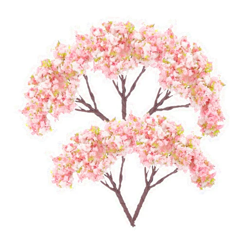 GOOHOCHY 5pcs Simulated Cherry Blossom Tree Miniature Tree Mini Landscape Decor Mini Sand Table Model Trees for Model Train Desk Decoration Simulation Tree Green Scenery Landscape Model