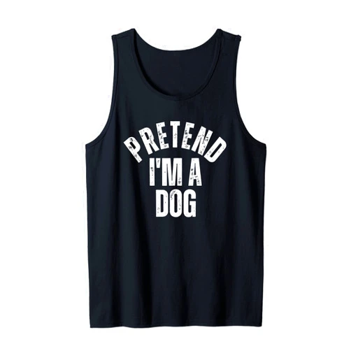 Halloween Mega Warehouse Pretend I'm a Dog Funny Lazy Halloween Costume Tank Top
