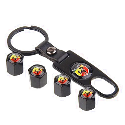 J-oranges BENZEE 4pcs VB06 Black Car Wheel Tire Valve Caps Stem Air For Abarth FIAT