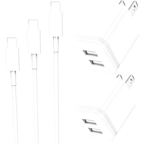 LUOATIP iPhone Charger Cable 3ft 6ft 10ft with Wall Plug, 5-Pack Long Charging Cord + Dual Port USB Block Cube Adapter Replacement for iPhone 11 XS/XS Max/XR/X 8/7/6/6S Plus SE/5S/5C, Pad, Pod
