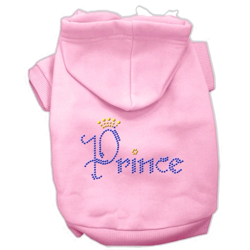 Mirage Pet Products Prince Rhinestone Hoodies, Size 10, Pink