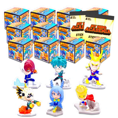 Screen Legends My Hero Academia Party Favors Blind Boxes 12 Pack - Bundle with 12 My Hero Academia Mystery Figurines Plus Stickers | My Hero Academia Mystery Mini Figures for Kids