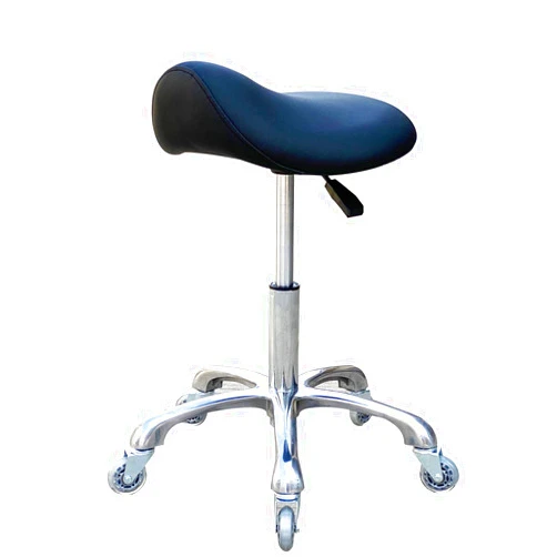 FRNIAMC Professional Saddle Stool with Wheels Ergonomic Swivel Rolling Height Adjustable for Clinic Dentist Beauty Salon Tattoo Home Office (Black)