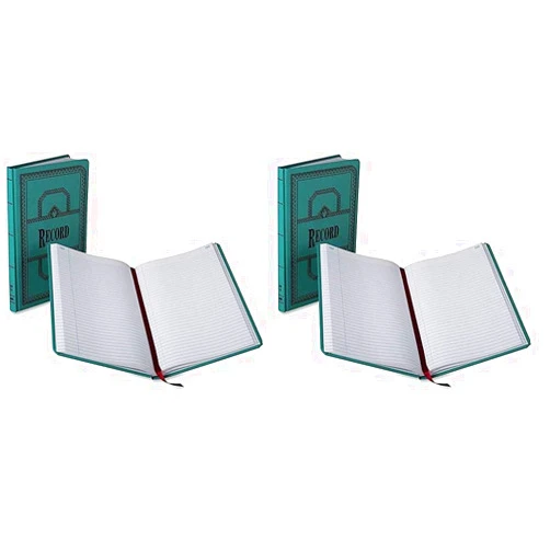 Boorum & Pease 66 Series Account Books, Record Ruling, 300 Pages, 12-1/8ʺ x 7-5/8ʺ, Blue (66-300-R) (Pack of 2)