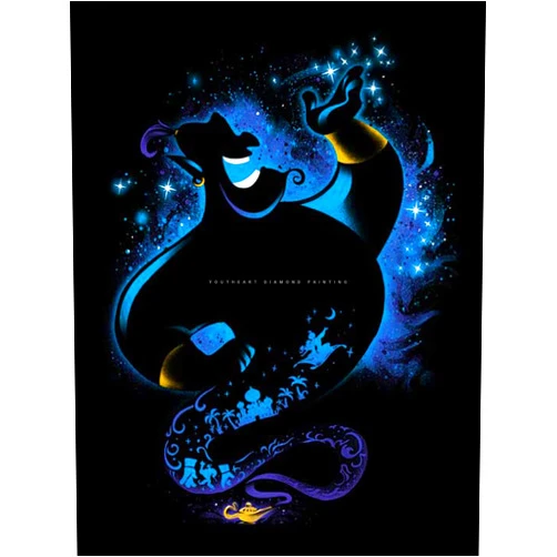 Youtheart Painting with Diamonds Magic Lamp Diamond Art Villain, 5D Full Drill Cross Stitch Embroidery Kits, DIY Wall Décor