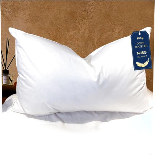 BHZ King Pillow Feather Down Hotel My King Pillow Bed Goose Pillows Alternative Luxury Pillows for Sleeping Side and Back Sleepers Soft Support Gifts White