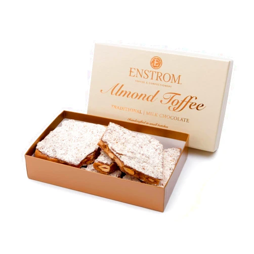 Enstrom Candies Enstrom Milk Chocolate Almond Toffee 1lb box | Handcrafted | Gluten Free | Kosher Dairy | All Natural