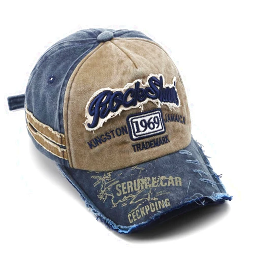 Elwow Men's Retro Washed Cotton Distressed Baseball Cap Trucker Hat Hiking Travelling Hat with Patch Design