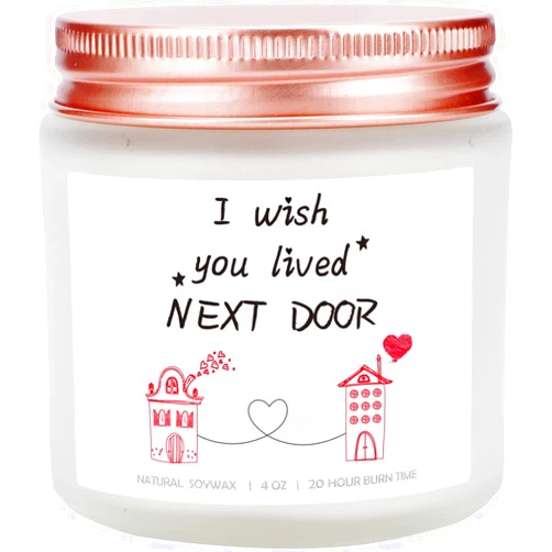 BUTITNOW Lavender Scented Soy Candles, Best Friend Birthday Gifts - I Wish You Lived Next Door Candles, Thinking of You Gift, Long Distance Friendship, Besties Gifts, Missing You Gift