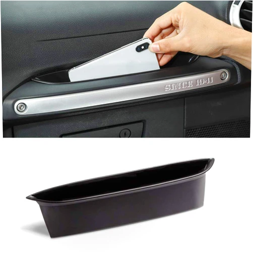 Savadicar GrabTray Passenger Storage Tray Organizer Grab Handle Accessory Box for 2011-2018 Jeep Wrangler JK JKU 2/4 Door, Interior Accessories, Black