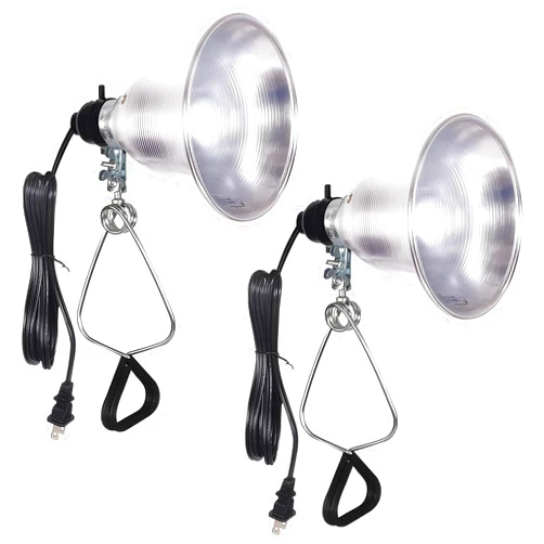 Simple Deluxe Clamp Lamp Light Socket with 5.5 Inch Aluminum Reflector, Suit for Max 60 Watt Lamp (No Bulb Included) with 18/2-Gauge 6 Feet Cord, 2 Pack,Silver