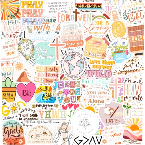 Puraesla 123 PCS Christian Bible Verse Stickers by Puraesla – Scripture Inspiring Journaling & Religious Study Decals for Water Bottles, Laptops, Notebooks – Vinyl Waterproof
