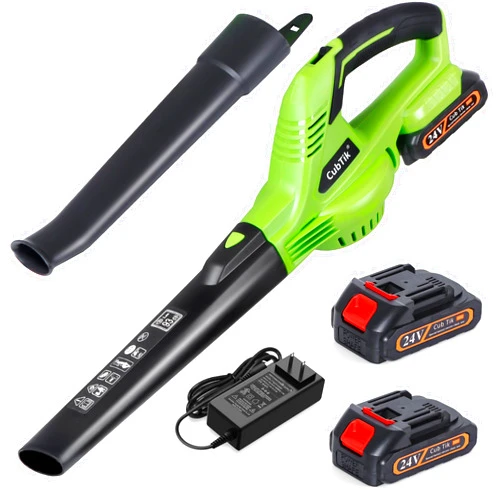 Cub Tik Leaf Blower Cordless with 2x2.0AH Batteries and Charger 21V Electric Leaf Blower Lightweight Battery Powered Small Leaf Blowers for Lawn Care Patio Garden Yard(only for Small Jobs)